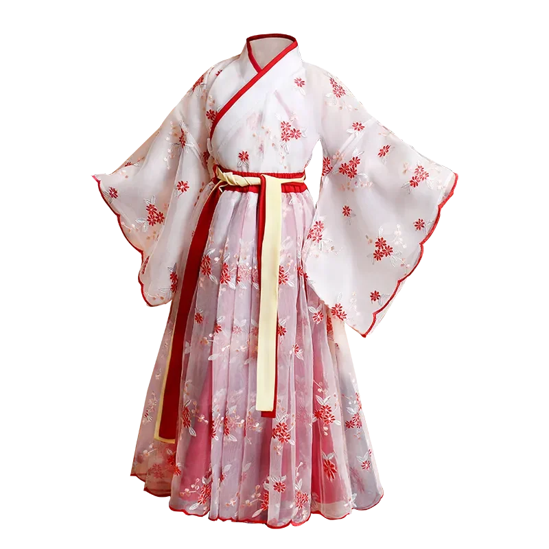 Children Kimono China Traditional Vintage Ethnic Antique Dress