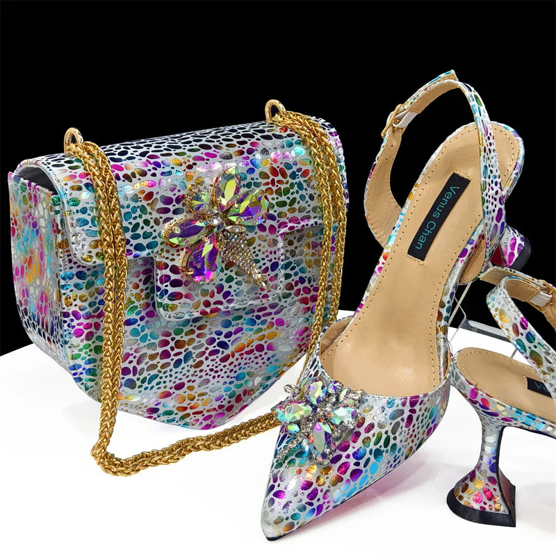 New Arrival African Wedding Shoes and Bag Set