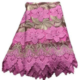 Pink  High Quality African Nigerian Tulle Lace Fabric