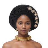 Women Aso Oke Fabric Muslim Headwear