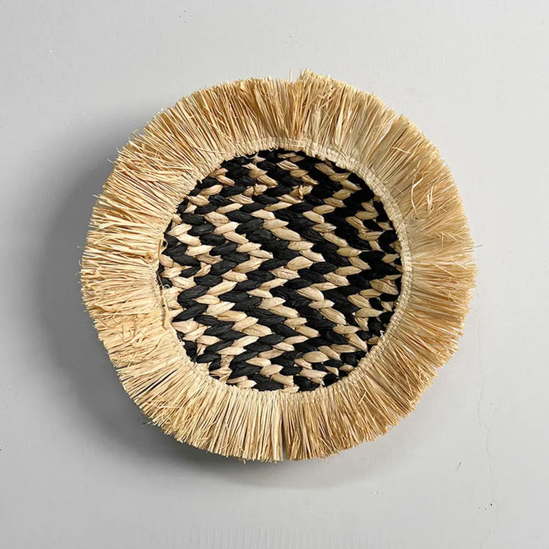 New Boho Straw Rattan Round Basket