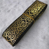 33mm Gold Silver Shining Vintage Ethnic Embroidery Ribbon Boho Lace