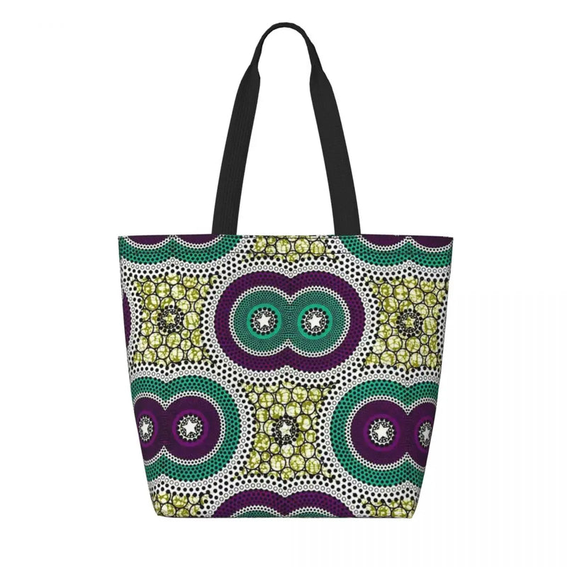 Kawaii Printing Geometric Ankara Pattern Shopping Tote Bags