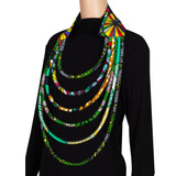 New Multi layered African Fabric Statement Necklace