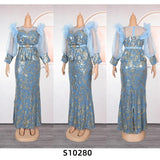 Women New Fashion Plus Size Sequin Evening Party Long Dress