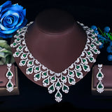 CZ Necklace Earrings African Dubai Bridal Jewelry Set