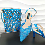 Rhinestone Decoration Ladies Party Shoes And Bag