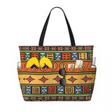 Women Large Capacity African Wax Design Gym Beach Travel Bags