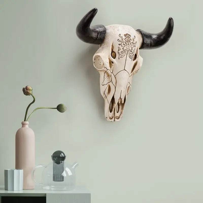 American Style Rural Retro Skull Cow Head