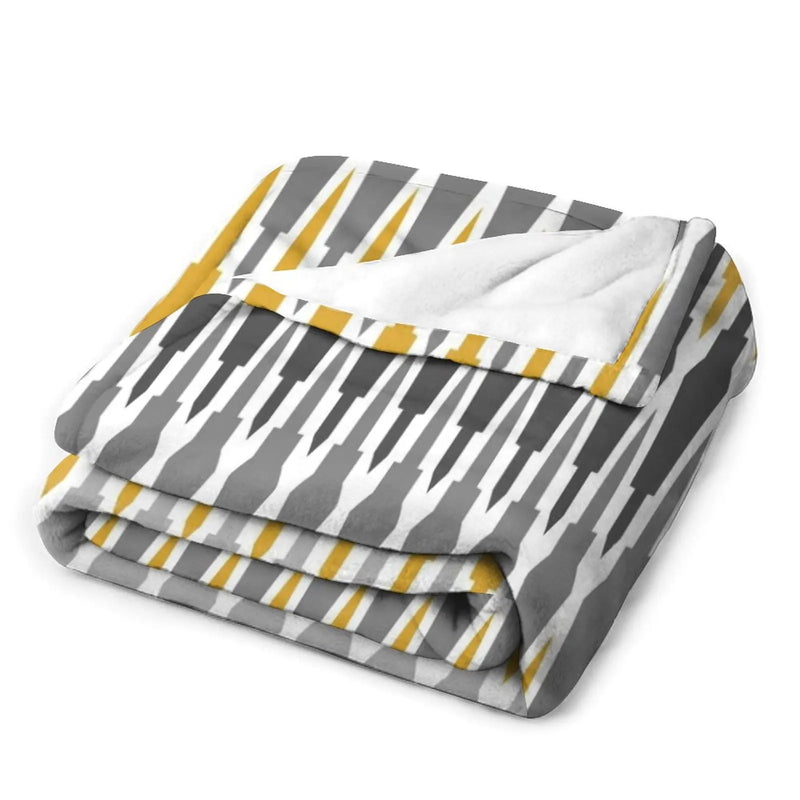 New Yellow and Gray Throw Blanket Decorative