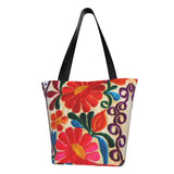 New Mexican Spanish Embroidery Flowers Tote Bags