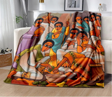 Africa Ethiopian Painting Art Cartoon Blanket