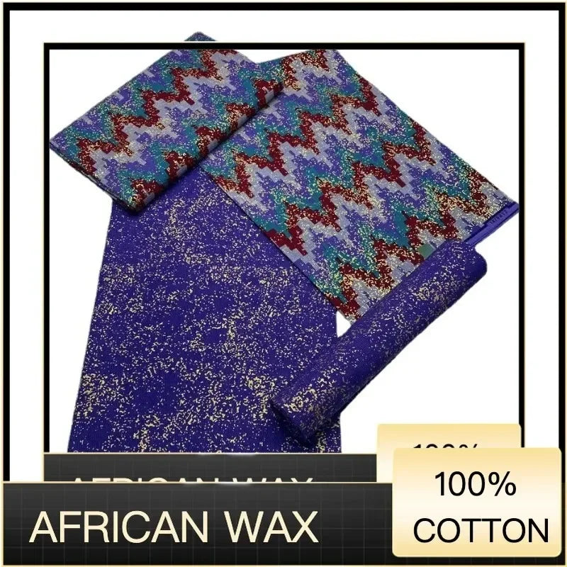 Ankara African kente gold  Real Wax Fabric