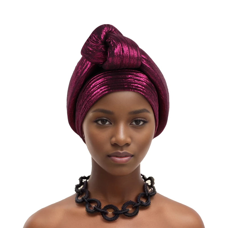 New Glitter Fabric Knoted Turban Cap