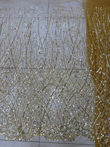 New Arrival Luxury African Nigerian Sequins Net Lace Fabric