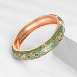 Women Floral Viking Bangle On Hand Enamel Bracelets