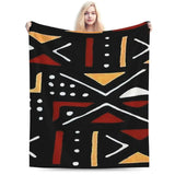 African Bogolan Mudcloth Pattern Blanket