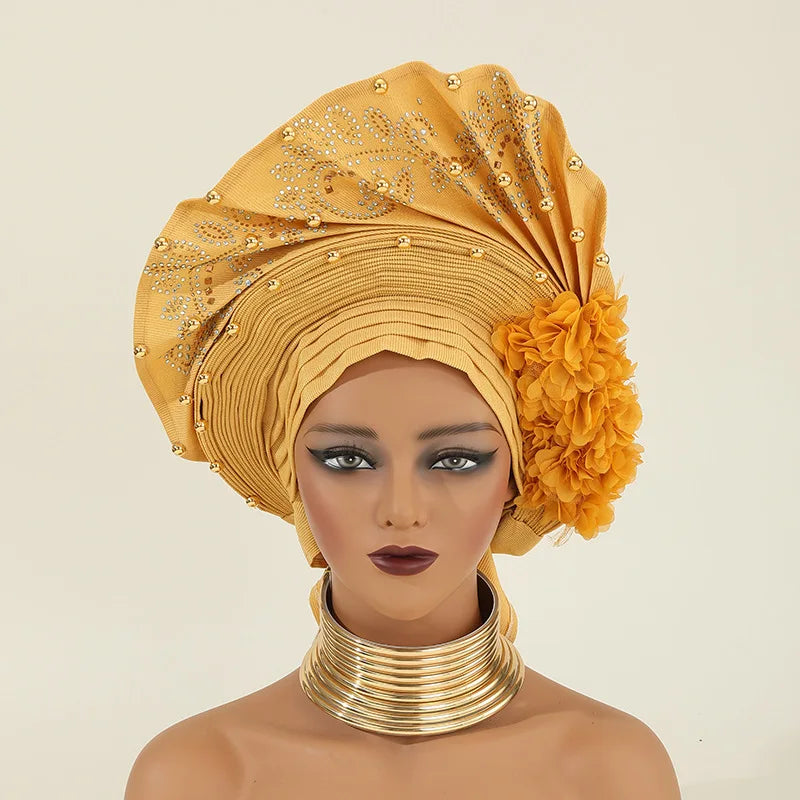 High Quality Latest Nigerian Wedding Women Auto Gele Turban