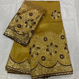 New Raw Silk George fabic+Wrappers Hot Nigerian Lace Set