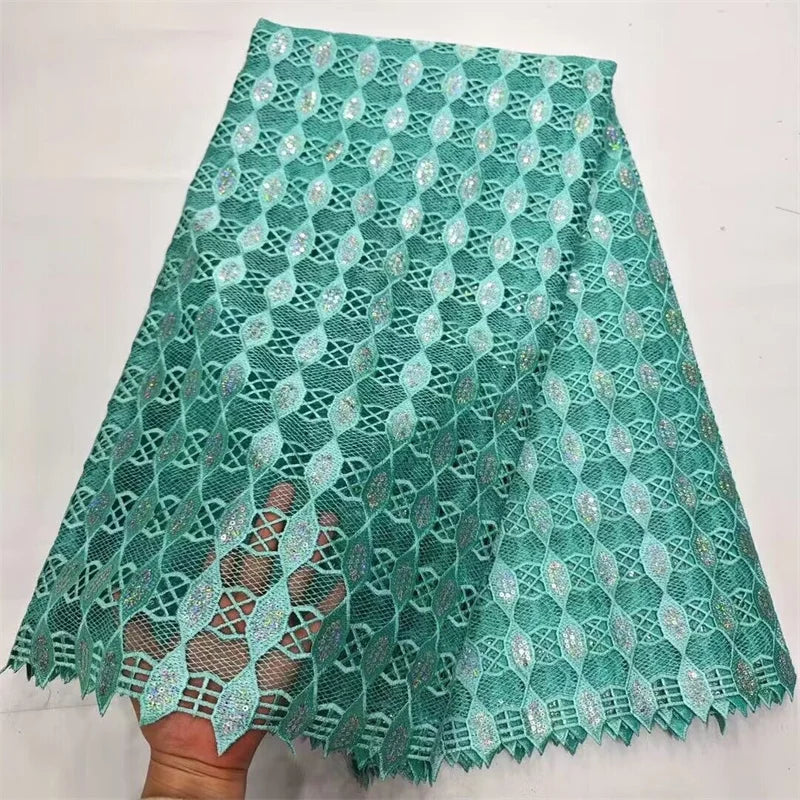 New Green African Water Soluble Fabric