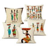 New African Woman Cushion Cover