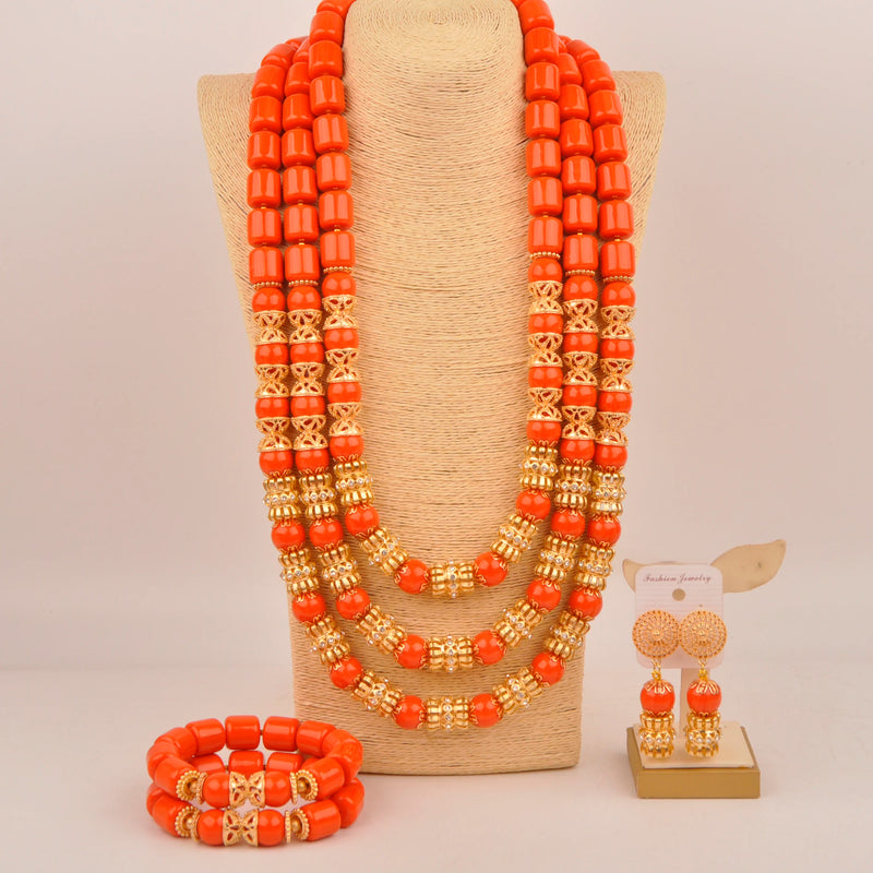 New Artificial Coral Bead Necklace Sets