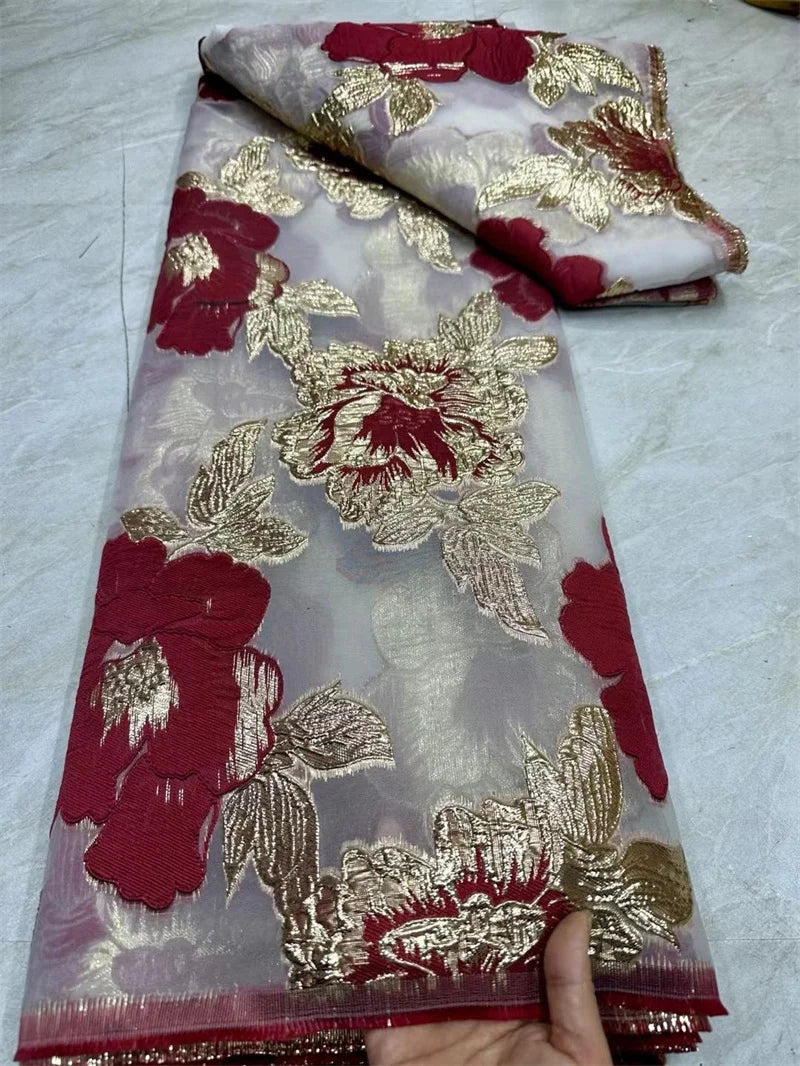 New Latest African Brocade Jacquard Fabric