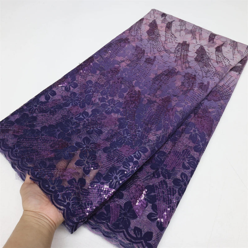 High Quality Sequins Net Tulle Lace Fabric