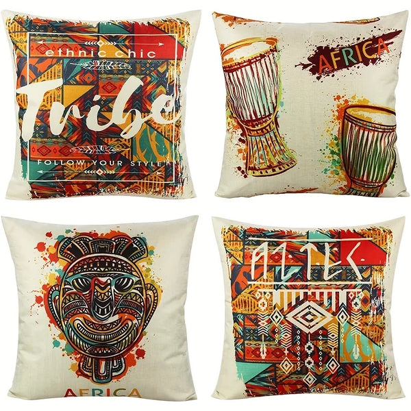 4pcs Africa Ethnic Throw Pillow Covers