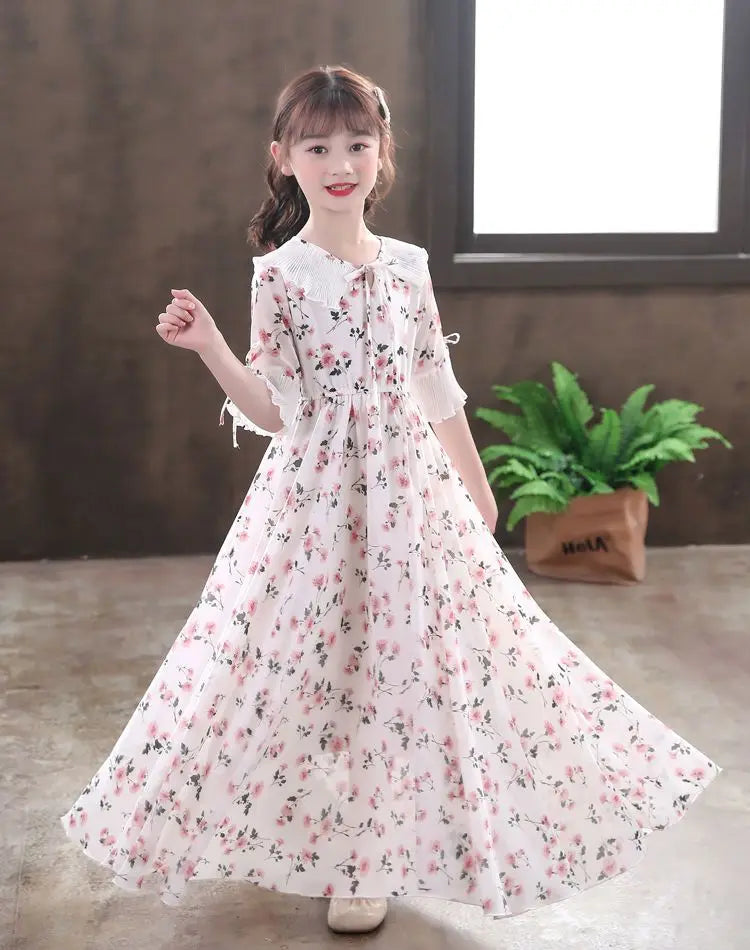 5-16Y Kids Floral Princess Party Dresses