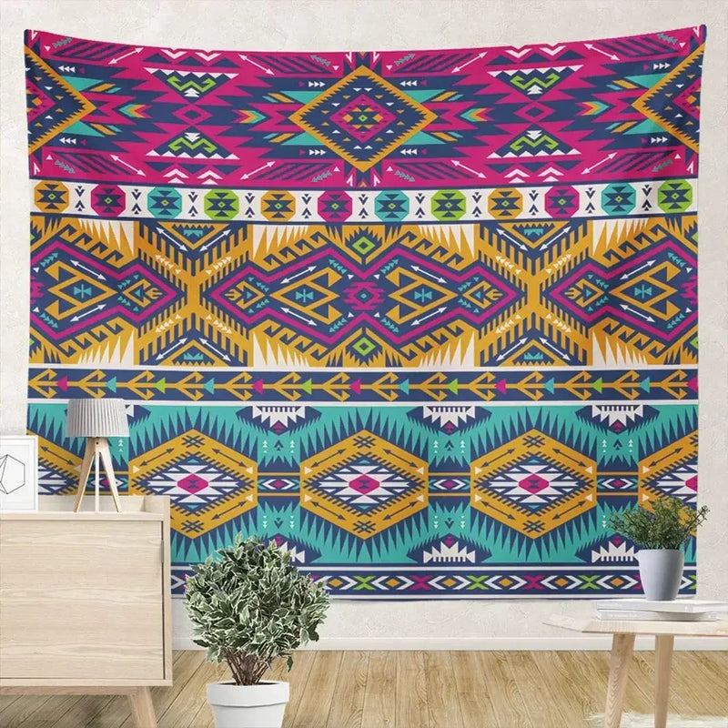 New Mexican Style Aztec Retro Patterned Tapestry