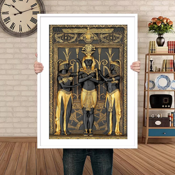 Black Golden Ancient Egyptian Art Prints 3D Posters