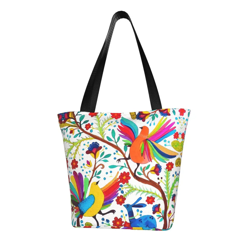 New Mexican Spanish Embroidery Flowers Tote Bags