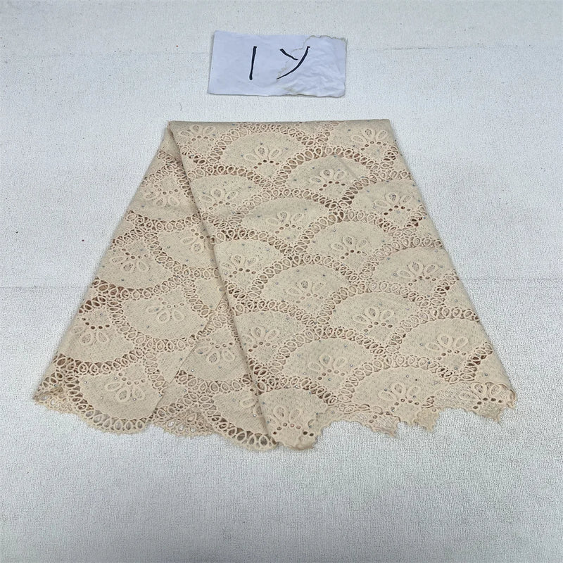 High Quality French Nigerian Beaded Lace Fabric