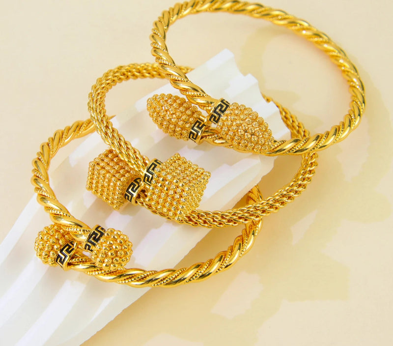 New Dubai Gold Plated Cuff Bracelets