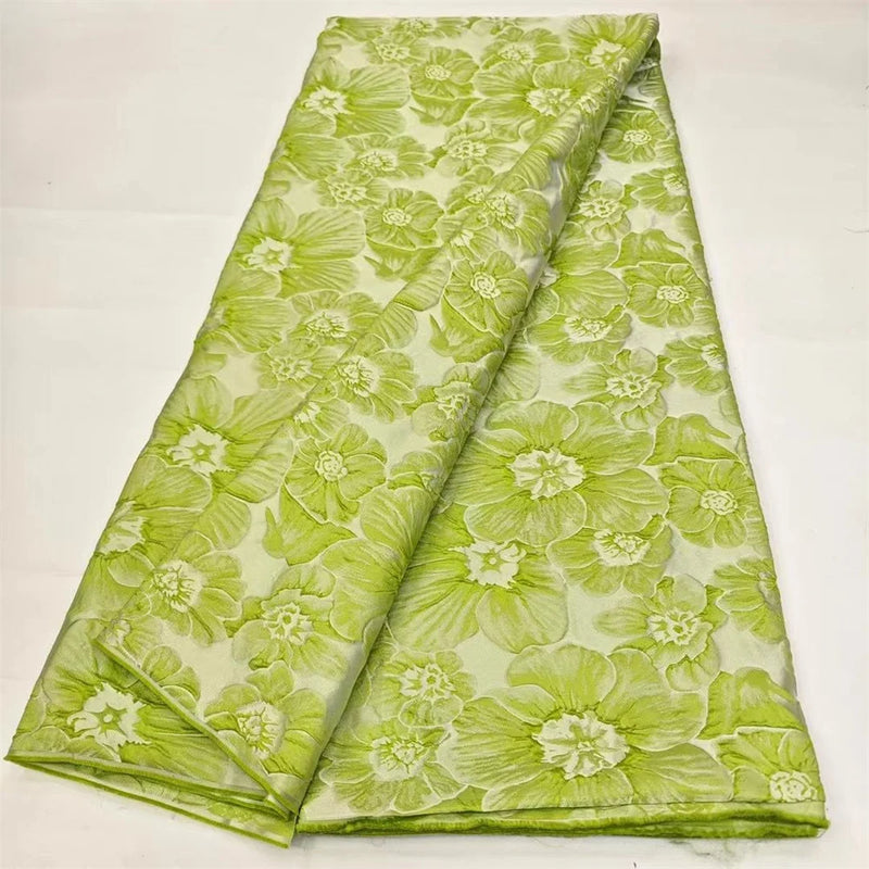 New Green African Brocade Jacquard Fabric