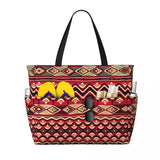 Women Large Capacity African Wax Design Gym Beach Travel Bags