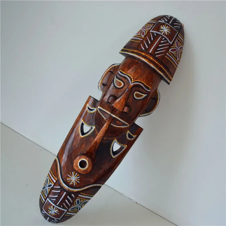 Thailand Solid Wood Carving African Mask Decoration