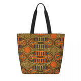 Kawaii Printing Geometric Ankara Pattern Shopping Tote Bags