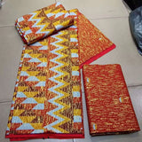 Ankara African kente gold  Real Wax Fabric