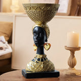 Woman Figurines Black Ornament Tabletop Decorative