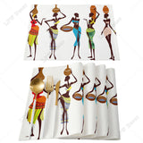 Ethnic African Women Printed Cotton Linen Table Napkin