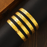 Women Ethiopian Jewelry Gold Color Bangles Bracelets