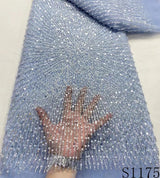 New Luxury Nigerian Sequins Beads Lace Fabric