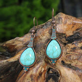 Women Bohemian Unique Leaf Tassel Round Water Drop Earring