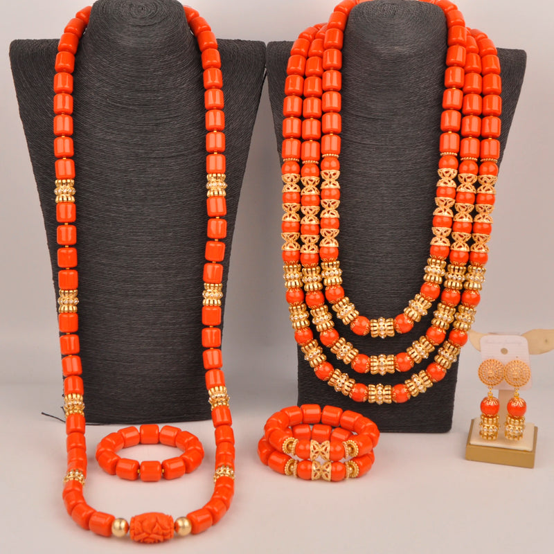 New Artificial Coral Bead Necklace Sets