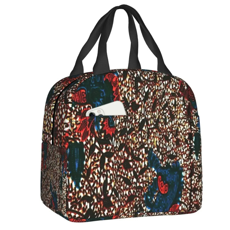 Ankara Dutch Wax Print Thermal Insulated Lunch Bags