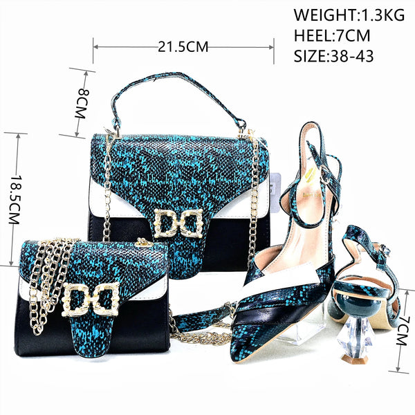 New Arrival African Wedding Shoes and Bag Set