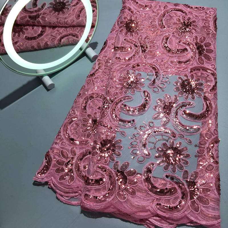 High Quality Embroidery French Mesh Tulle Lace Fabric