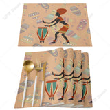 Ethnic African Women Printed Cotton Linen Table Napkin